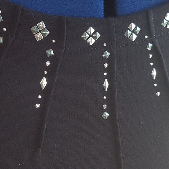 Embellished 3/4 sleeve tunic black top sz XL - Picture 2 of 8